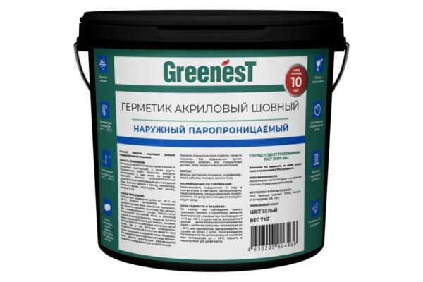 Герметик акриловый шовный наружный паропроницаемый GreenesT
